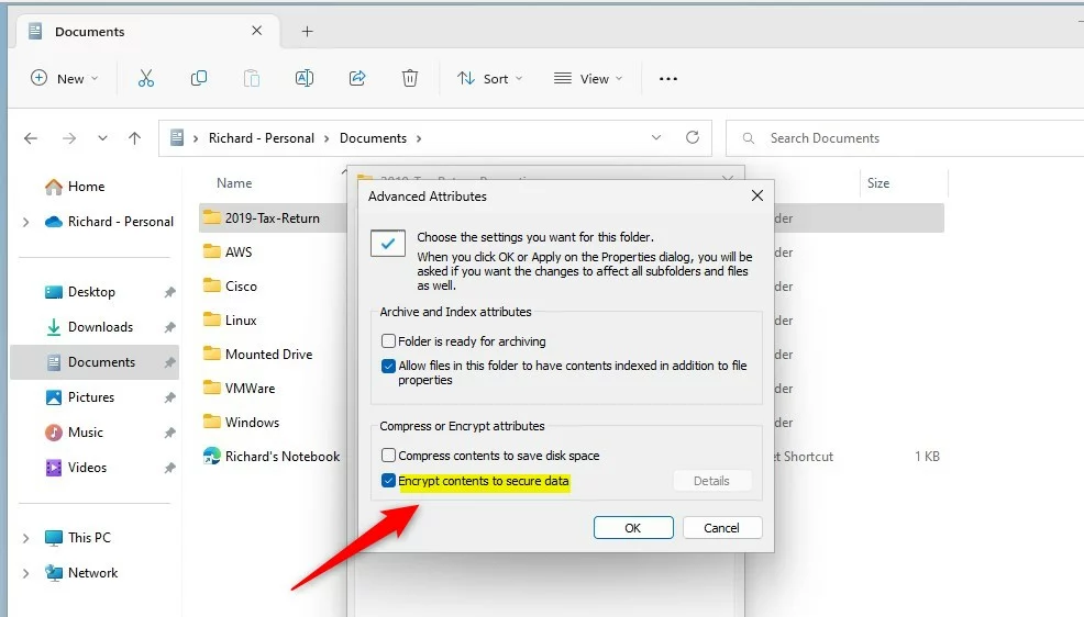 How To Encrypt Or Decrypt Files And Folders With Efs In Windows 11