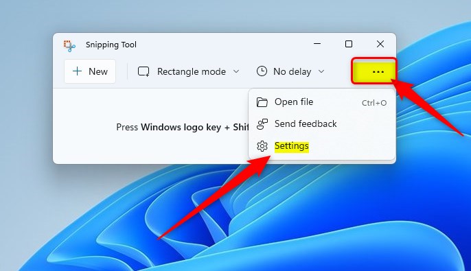 windows 11 snipping tool options settings