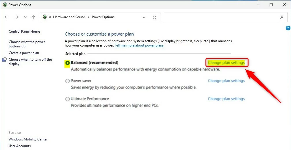 windows 11 change power plan settings link