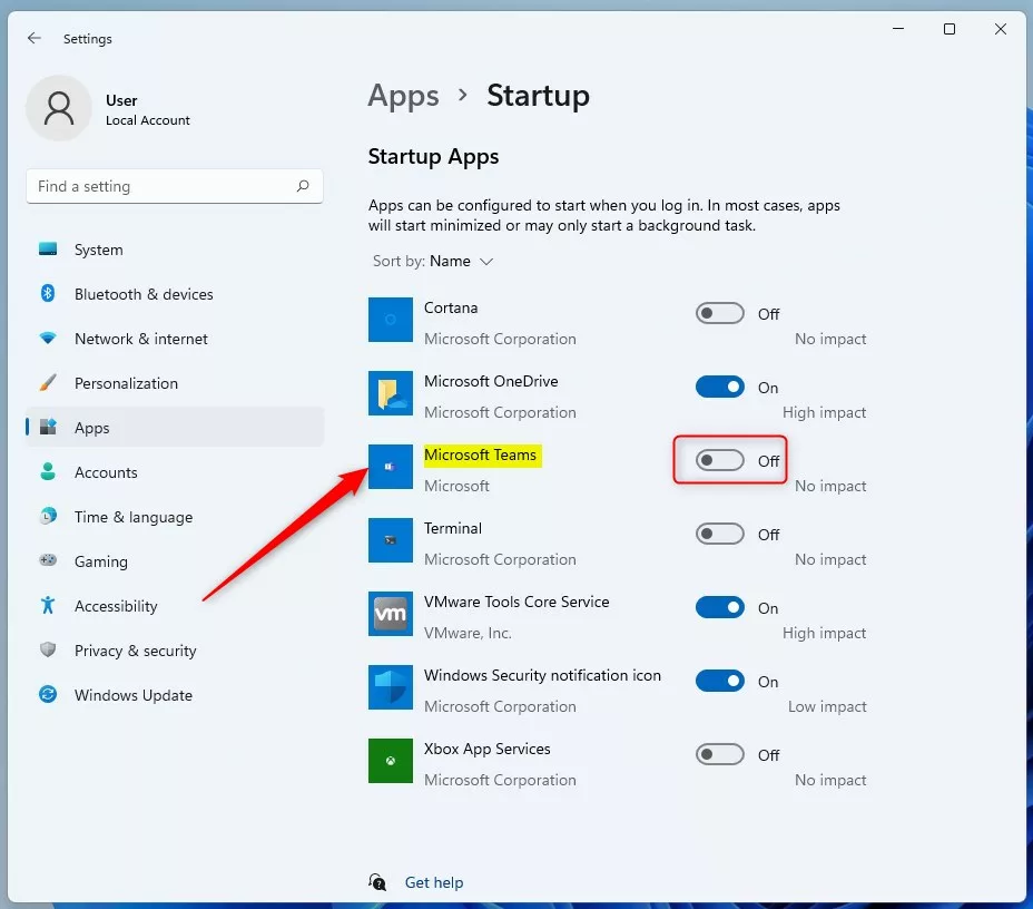 windows 11 startup apps control from settings app
