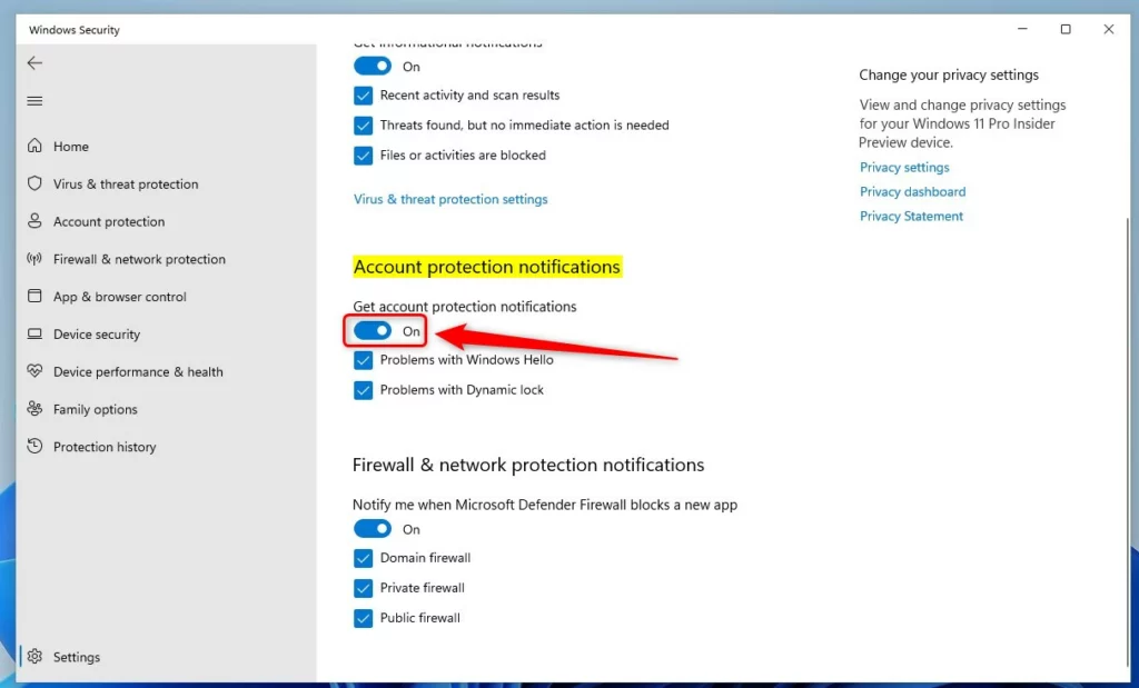 windows 11 windows security account protection notifications