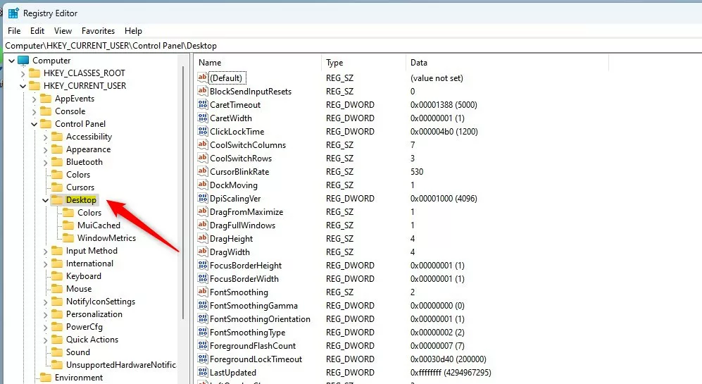 change mouse scroll settings in windows registry