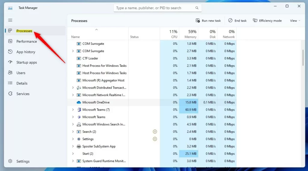 windows efficiency mode task manager