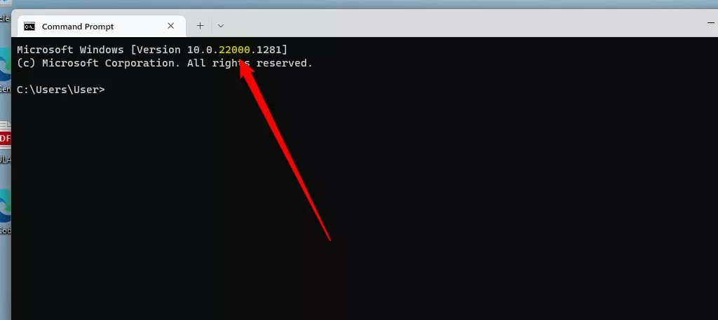windows 11 find build number via terminal command prompt