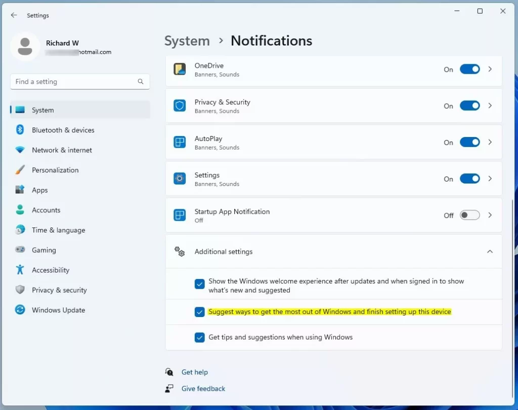 windows suggest ways to get the most out of windows