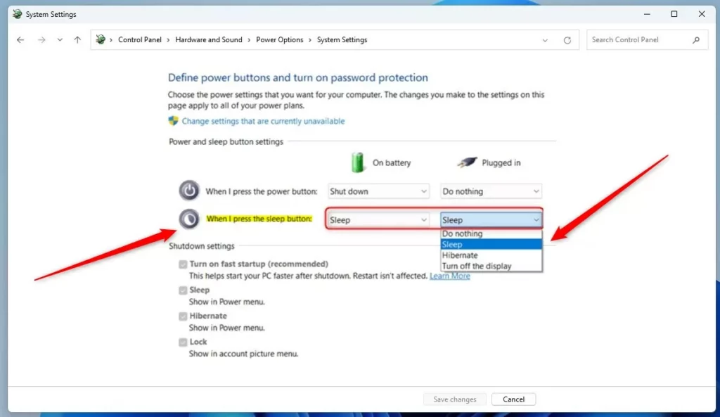 windows when i press the sleep button options new image