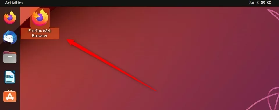 firefox icon on the desktop ubuntu
