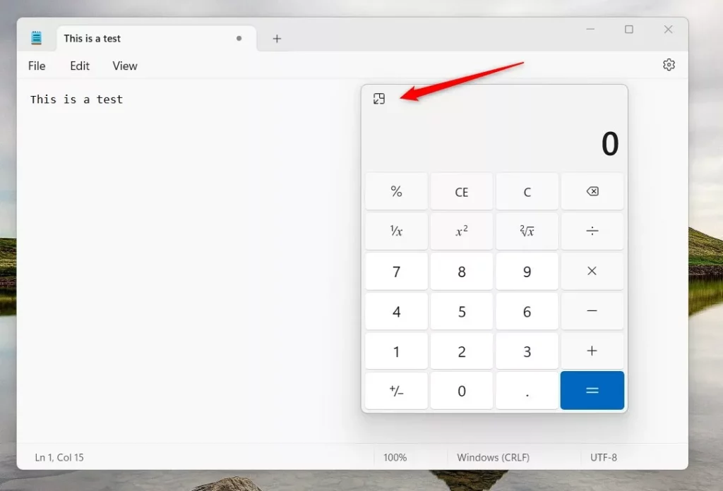 Windows calculator normal mode