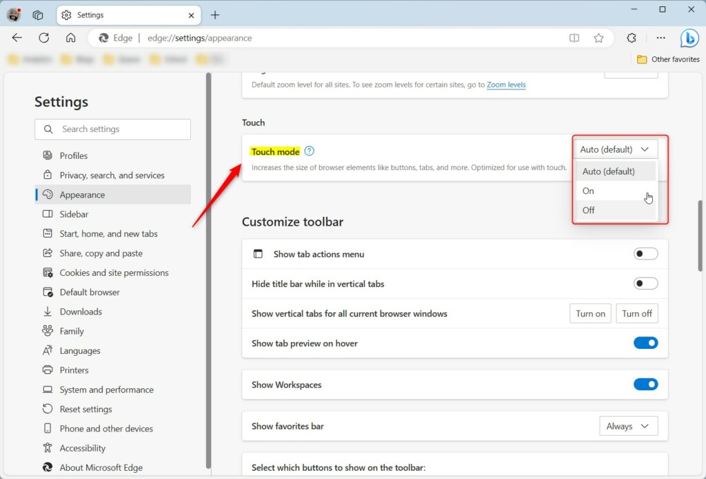 How to Enable or Disable Touch Mode in Microsoft Edge - Geek Rewind