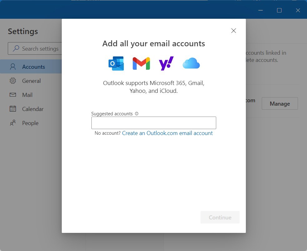 Add Gmail to Outlook app in Windows 11