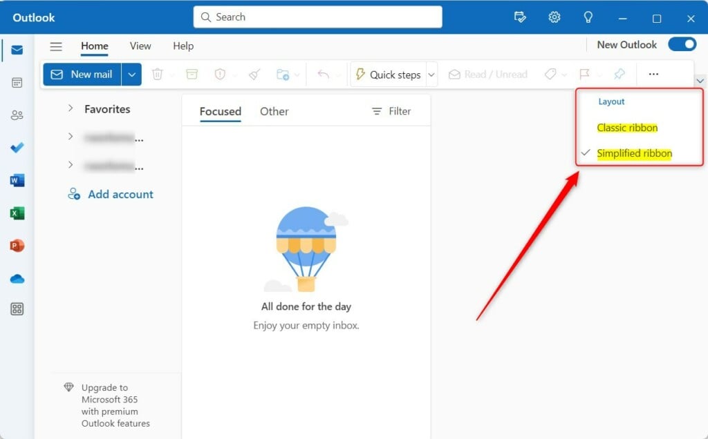 How to Turn Classic Ribbon On or Off in Outlook on Windows 11 - Geek Rewind