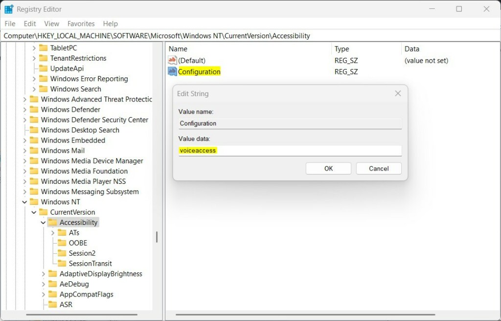 Start voice access before you sign in the PC
