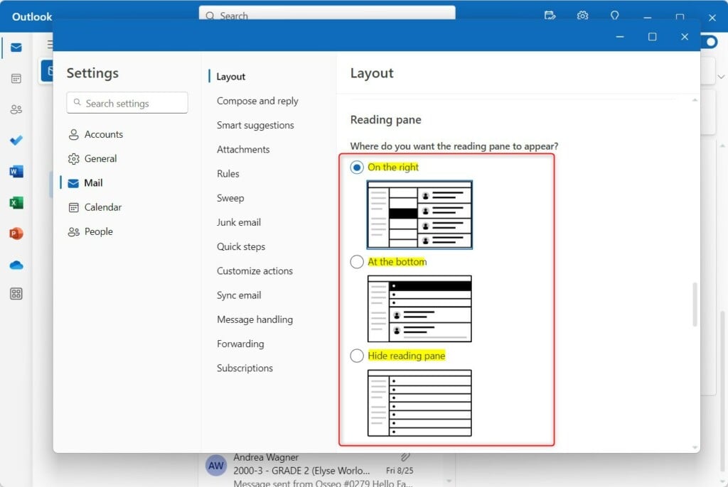 how-to-change-the-reading-pane-in-outlook-on-windows-11-geek-rewind