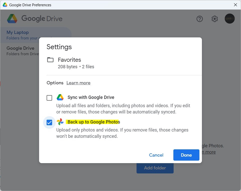 Sync files with Google Drive and photos with Google Photos