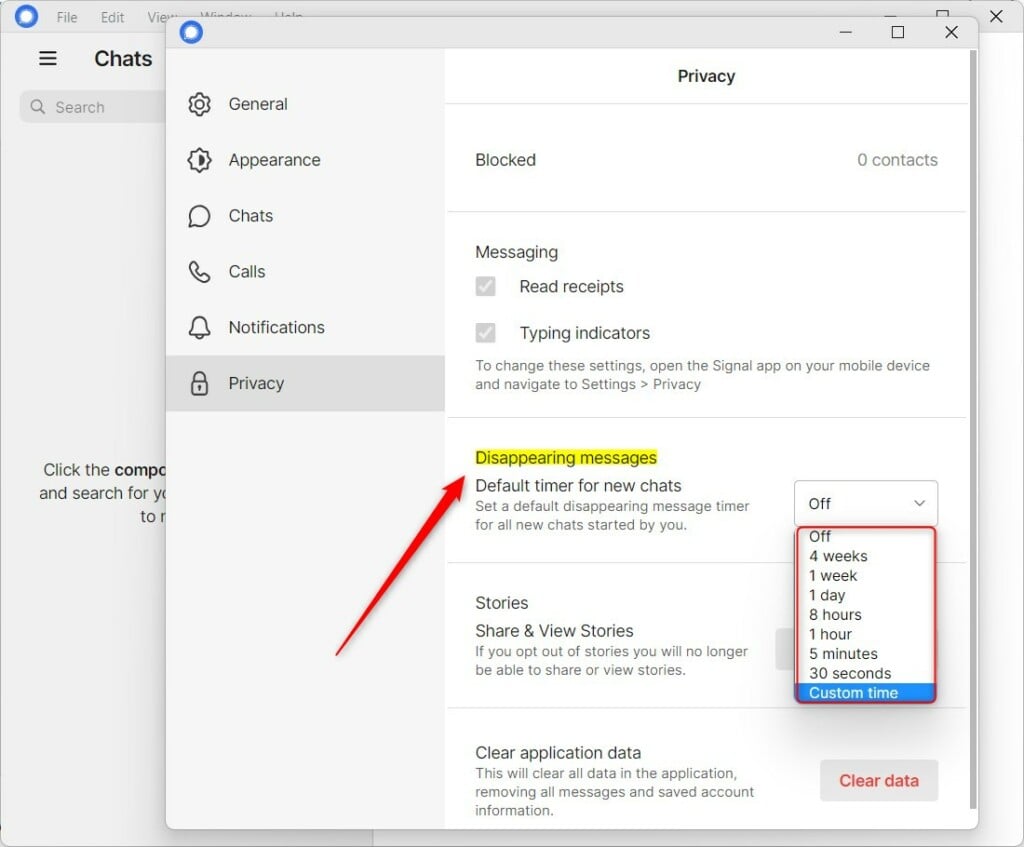 How to Turn “Disappearing messages” On or Off in Signal on Windows 11 ...