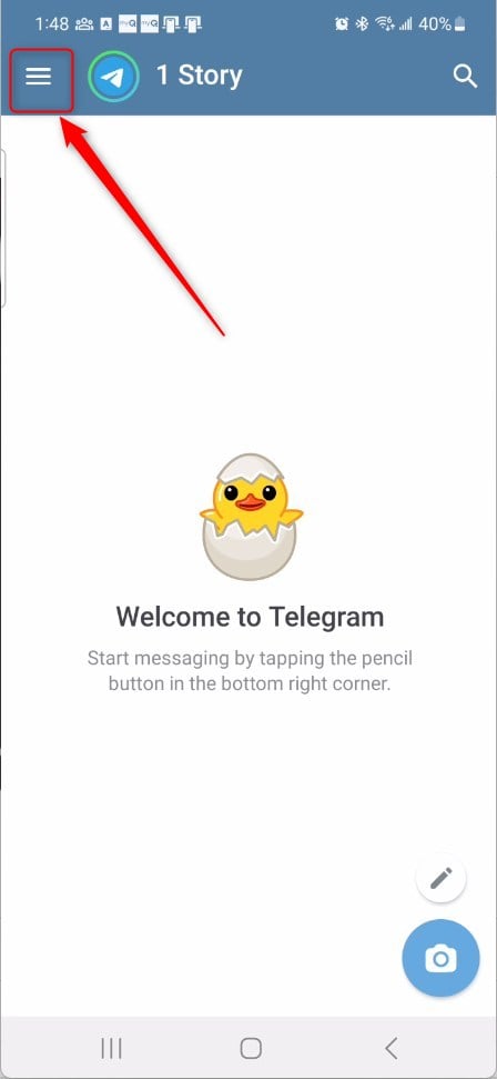 Telegram menu button