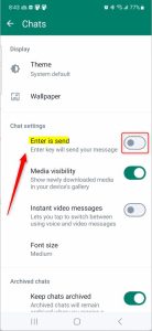 WHY HAS MY ENTER KEY TURNED INTO A SEND BUTTON IN WHATSAPP visual data 7