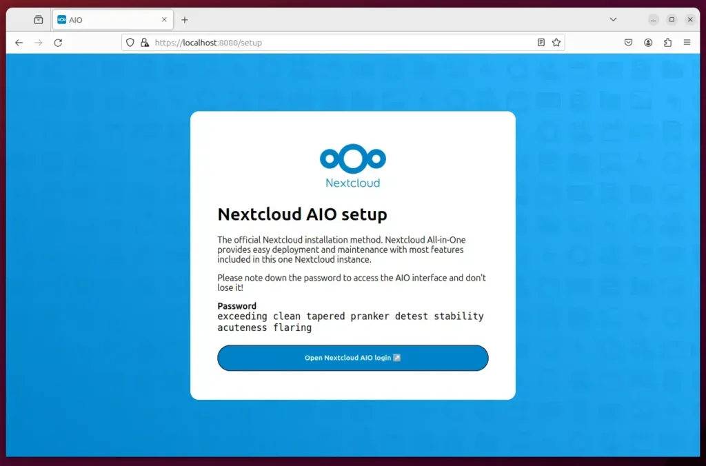set up Nextcloud AIO on Ubuntu Linux