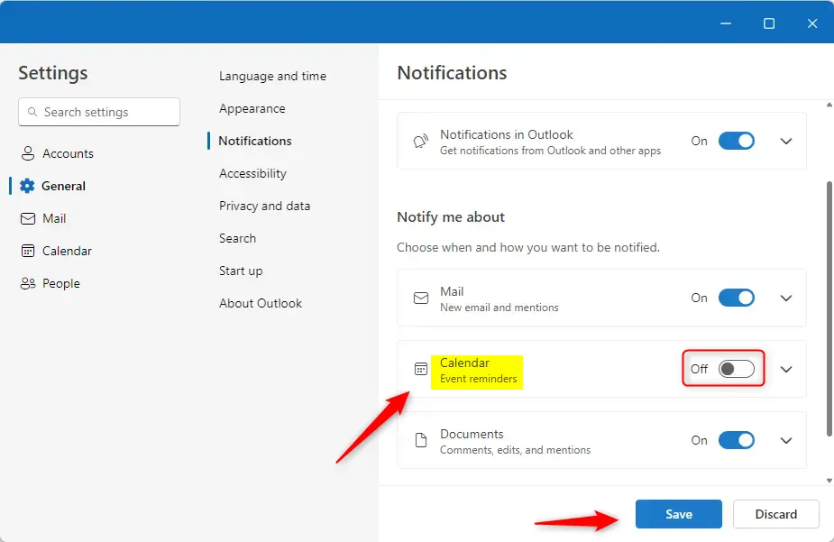 How to turn on or off Outlook Calendar alerts on Windows 11 Geek Rewind