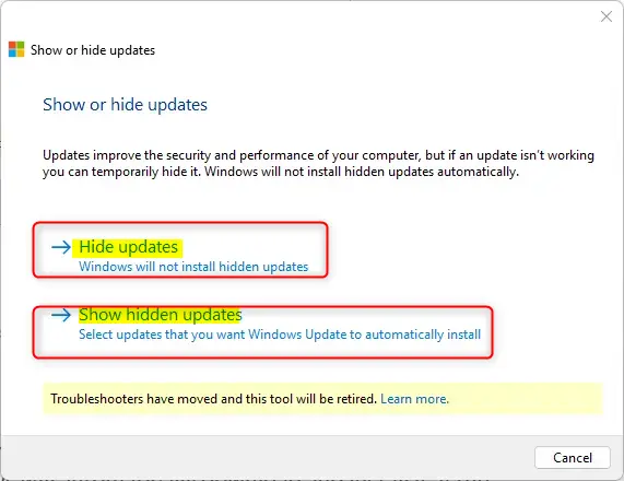 Learn how to easily show or hide updates in Windows 11. - Geek Rewind