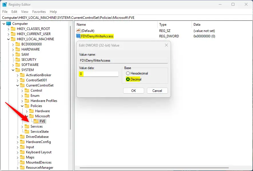 Deny access to fixed drives not protected by BitLocker registry