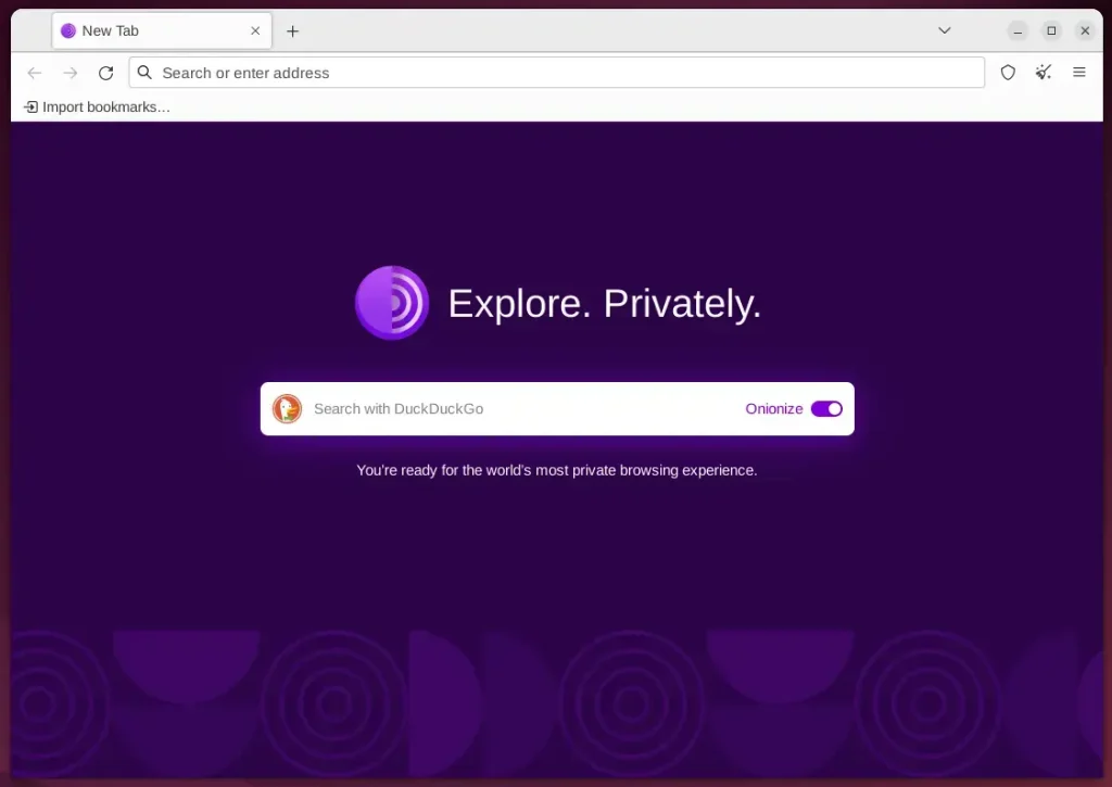 Tor browser ready to use