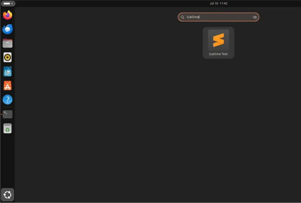Ubuntu search for Sublime