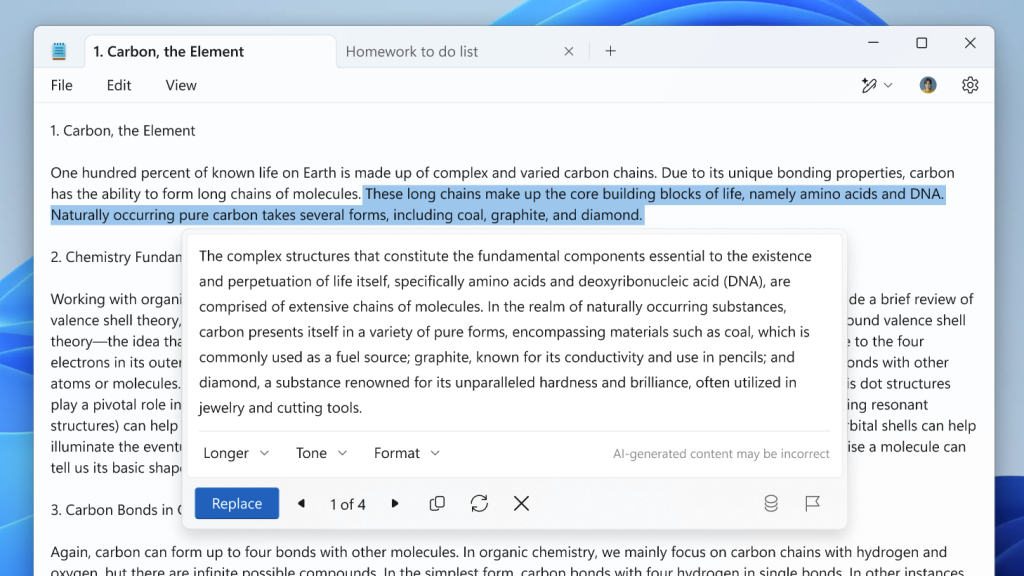 Rewrite feature in Notepad