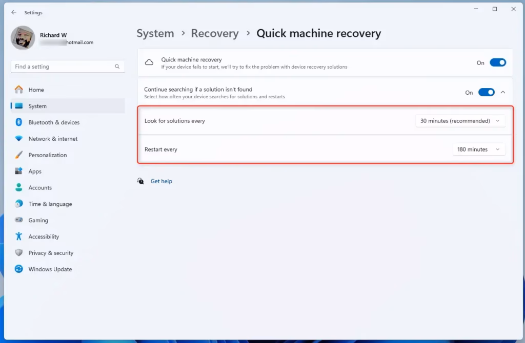 Continue searching for solution in recovery options