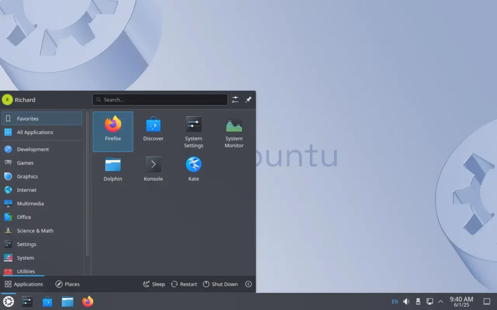 KDE default background