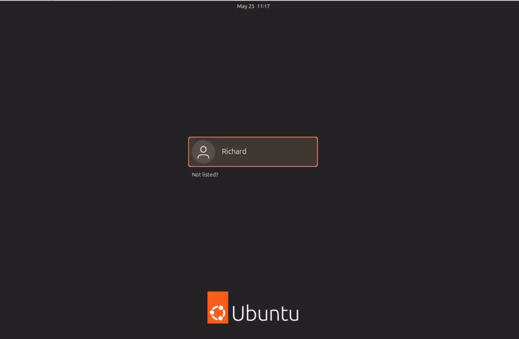 Ubuntu logon screen