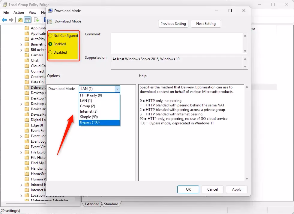 Windows update optimization delivery details