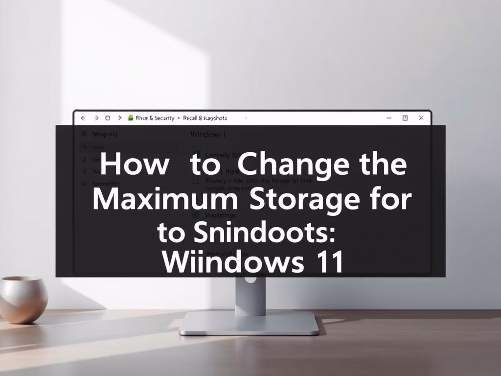 How to Change the Maximum Storage for Snapshots in Windows 11