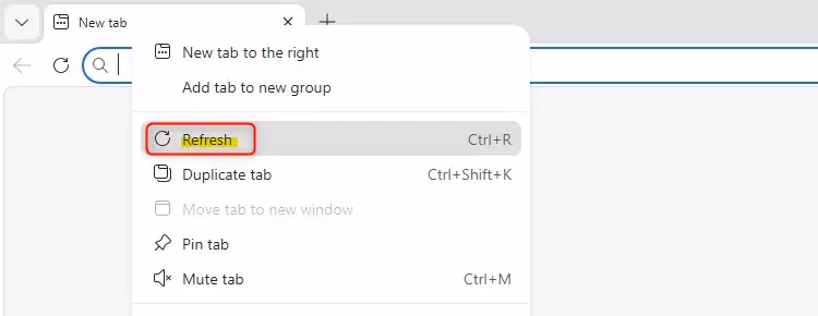 Edge_Refresh_tab.webp Microsoft Edge tab refresh button for a webpage.