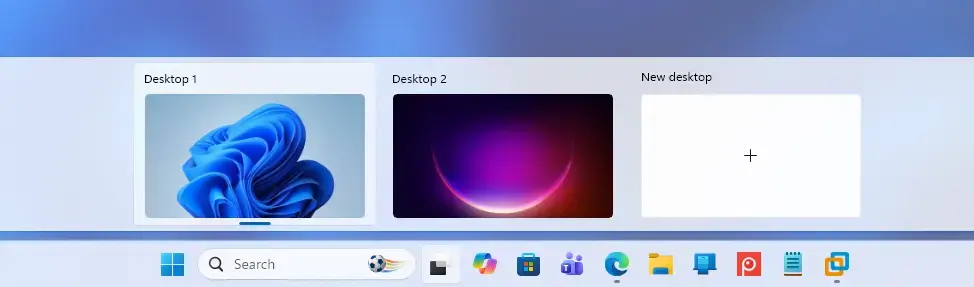 Windows 11 multiple displays showing different backgrounds