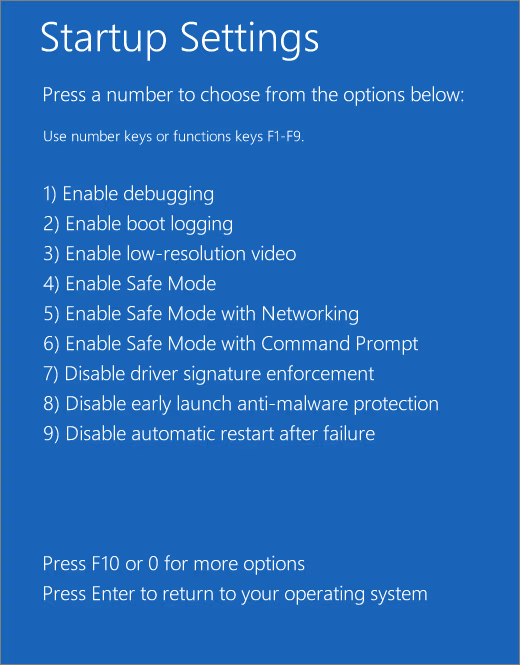 Windows 11 Startup Settings options including Safe Mode.