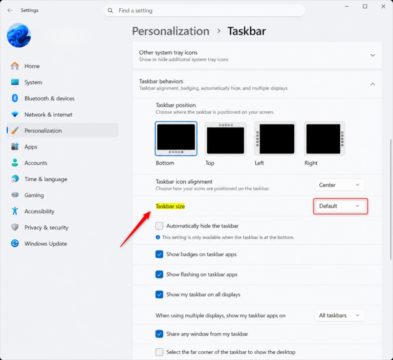 How to Change Taskbar Size in Windows 11 | Geek Rewind