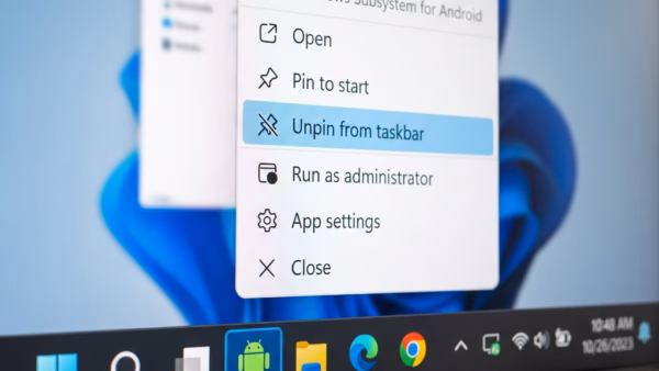 How to Remove Pinned Android Apps from My Windows Taskbar