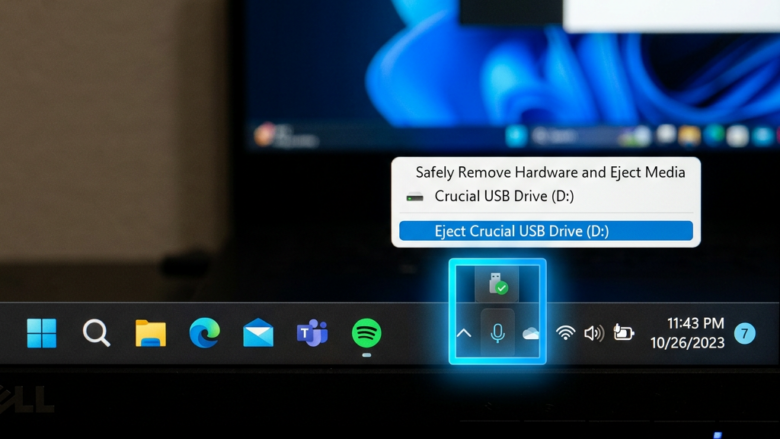 How to Add the Safely Remove Hardware and Eject Media icon to the system tray in Windows 11