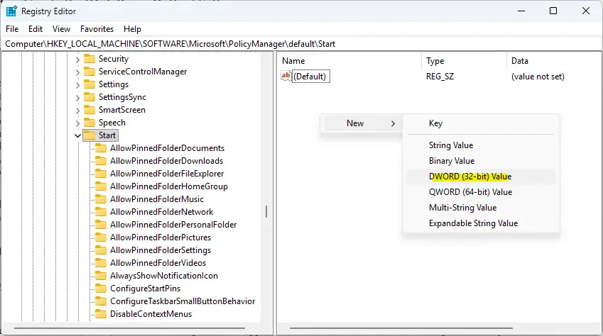 Registry Editor window showing the path for the Power button setting.