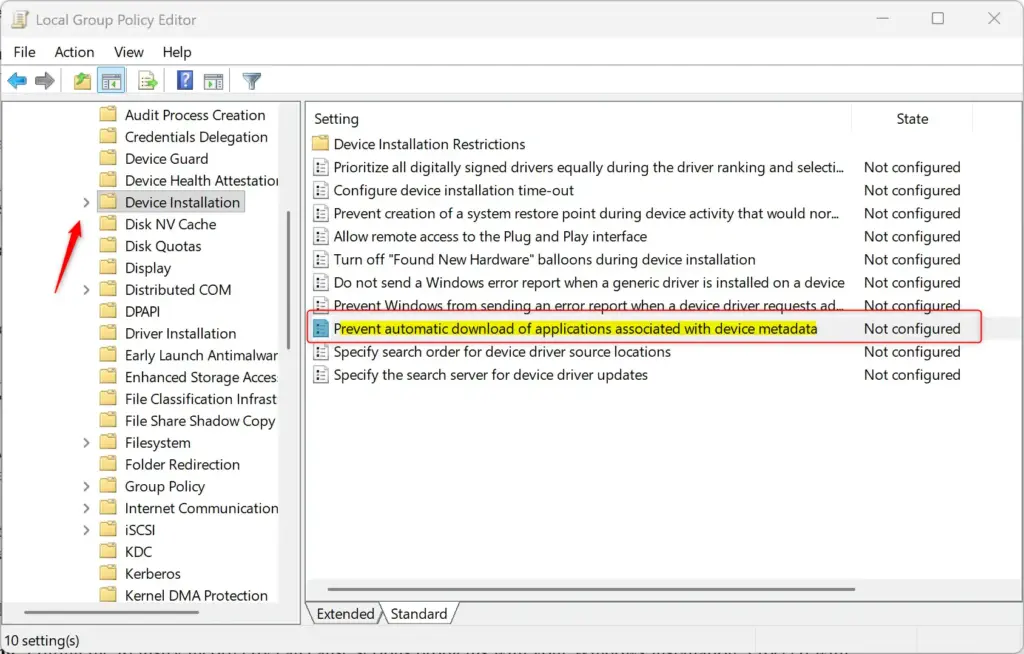Toggle switch to prevent automatic download of manufacturer apps.