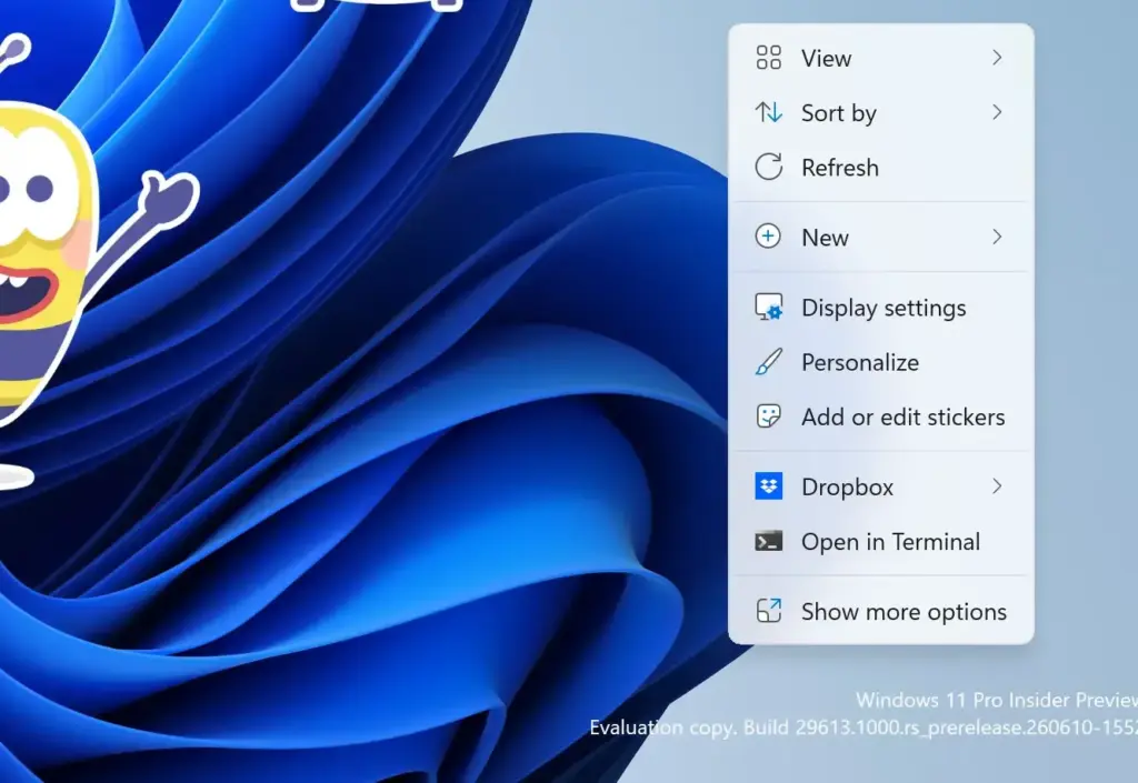 Context menu