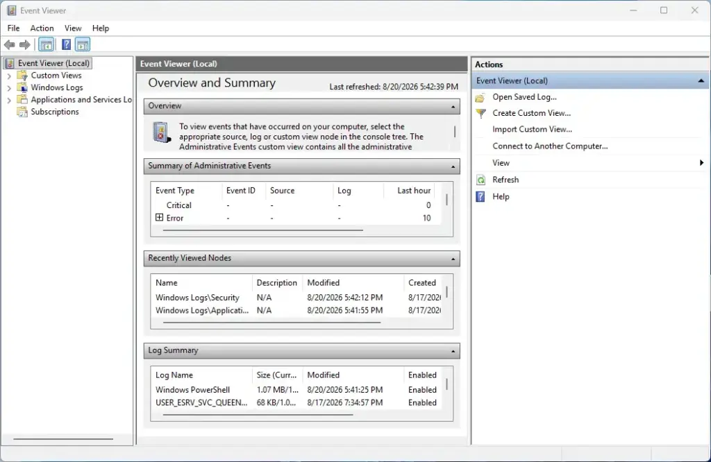 Event Viewer
