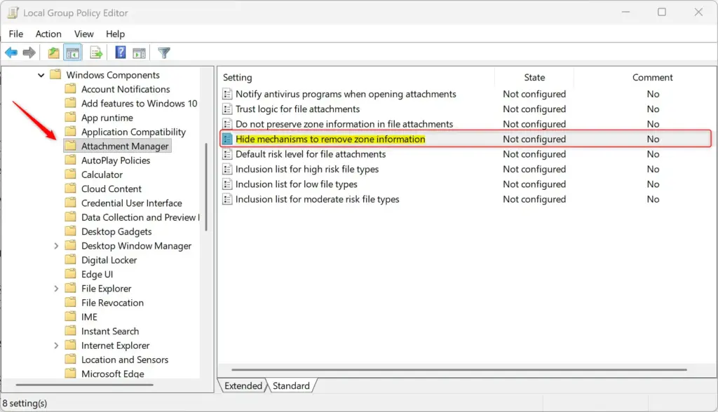 Windows 11 security settings to unblock downloaded files.