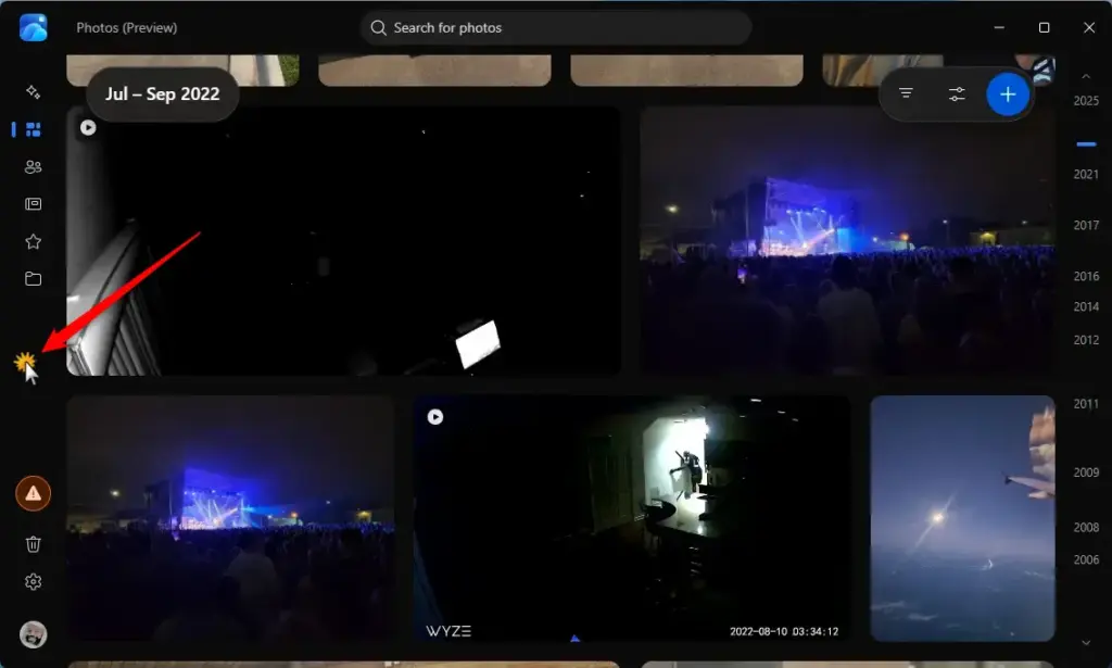 Hovering over the OneDrive Photos app sidebar menu in Windows 11