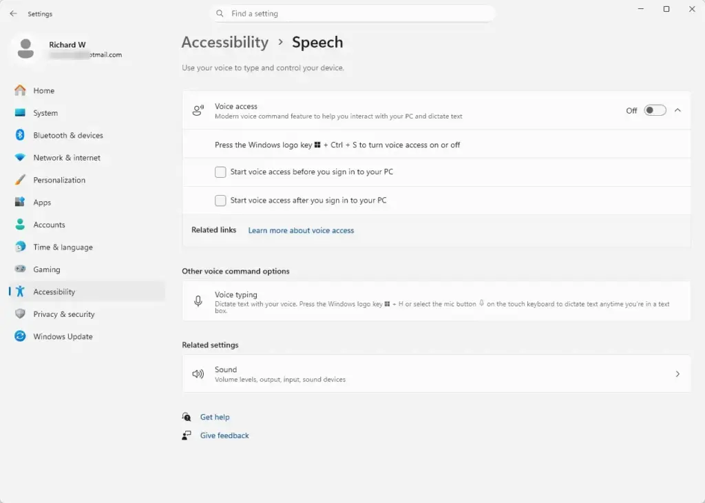 Settings › Accessibility › Speech