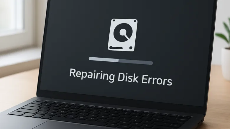 Stuck on repairing disk errors after a hard shutdown in Windows 11