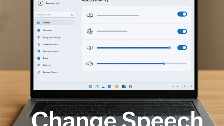 How to change speech recognition output devices in Windows 11 accessibility speech settings
