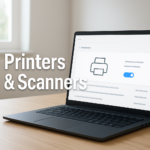 How to find printers and scanners on this computer
