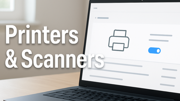 How to find printers and scanners on this computer